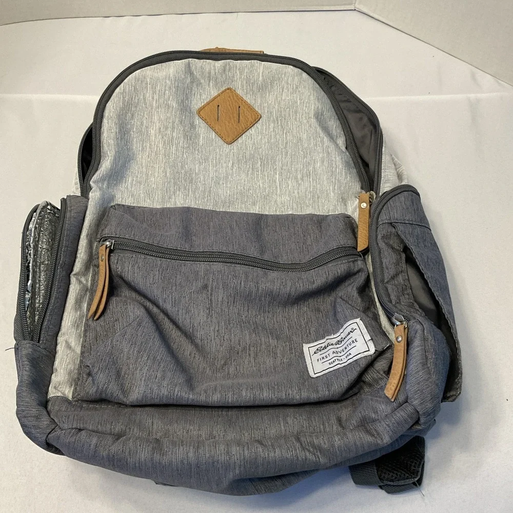 Eddie Bauer Bridgeport‎ Places & spaces Back Pack Diaper Bag - Gray with Tan